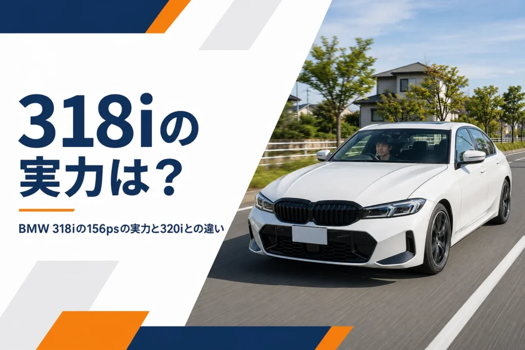 郊外の道路を走る白いスポーツセダン