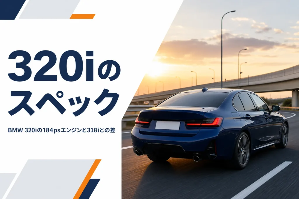 夕方の高速道路を走る濃紺のスポーツセダン
