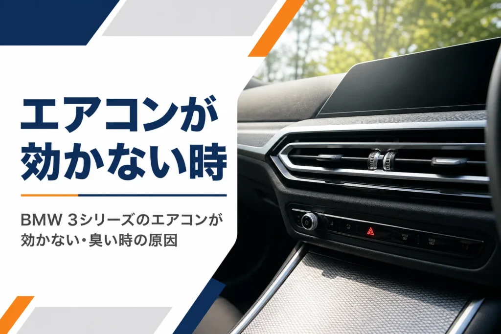 3シリーズの車内のエアコン吹き出し口と操作パネル