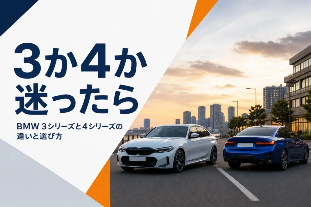 夕方の街に並ぶセダンと4ドアクーペ